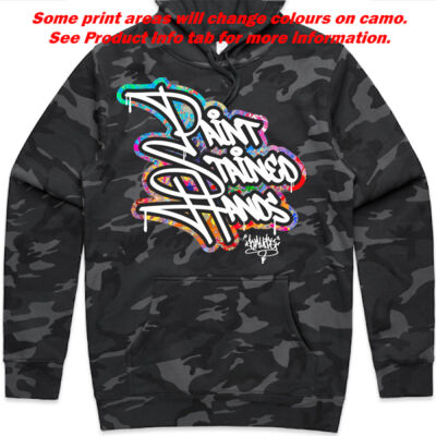 Paint Stained Hands Design - AS COLOUR Camo Stencil Hoodie Thumbnail